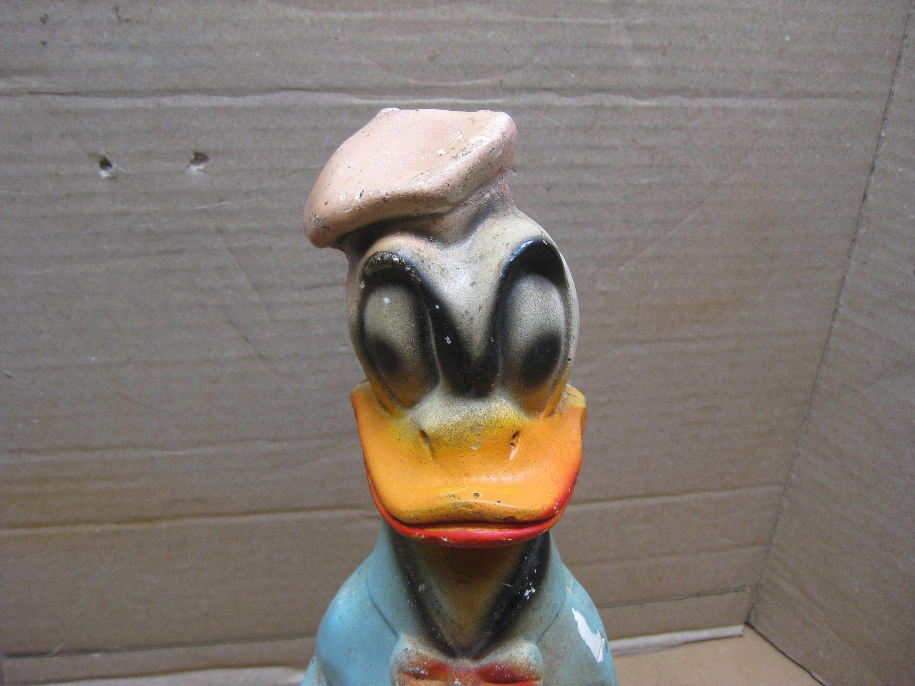 Vintage Carnival Chalkware Donald Duck Figurine - 1940's -50's