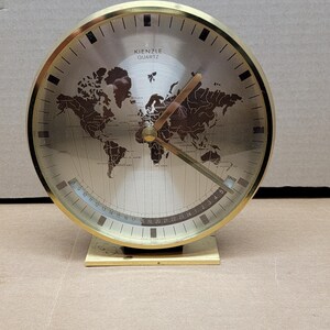 希少美品Kienzle ワールドタイム置時計 ビッグサイズゴールド未使用 Kienzle World Clock - Etsy