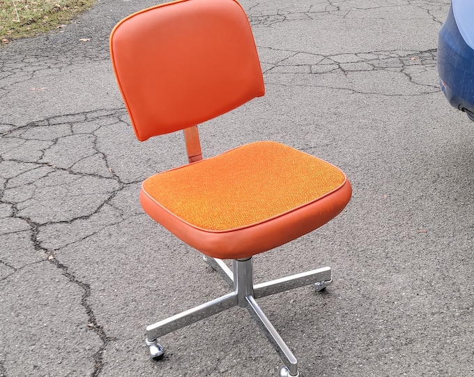 vintage-mcm-canada-faultless-doerner-orange-rolling-office-chair-circa