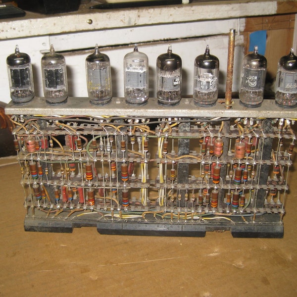 Vintage 1950's - 60's IBM Vacuum Tube Modular Plug-In Assembly w/ Vacuum Tubes