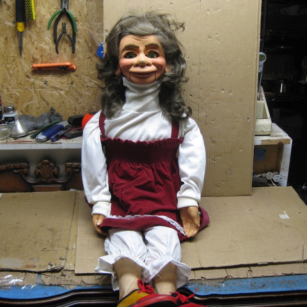 Vintage Maher 38" Female Ventriloquist Dummy - Doll w/ Travel Case