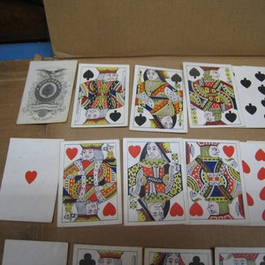 Carte da gioco da poker originali vintage/antiche della guerra civile, mazzo completo - A. Dougherty New York / senza numeri immagine 2