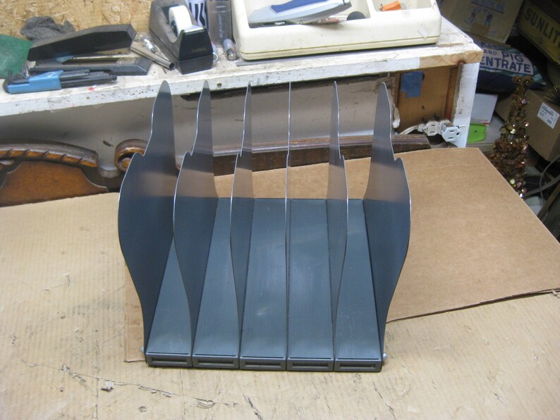 Vintage Industrial Metal File / Folder Desk Organizer 5 Etsy