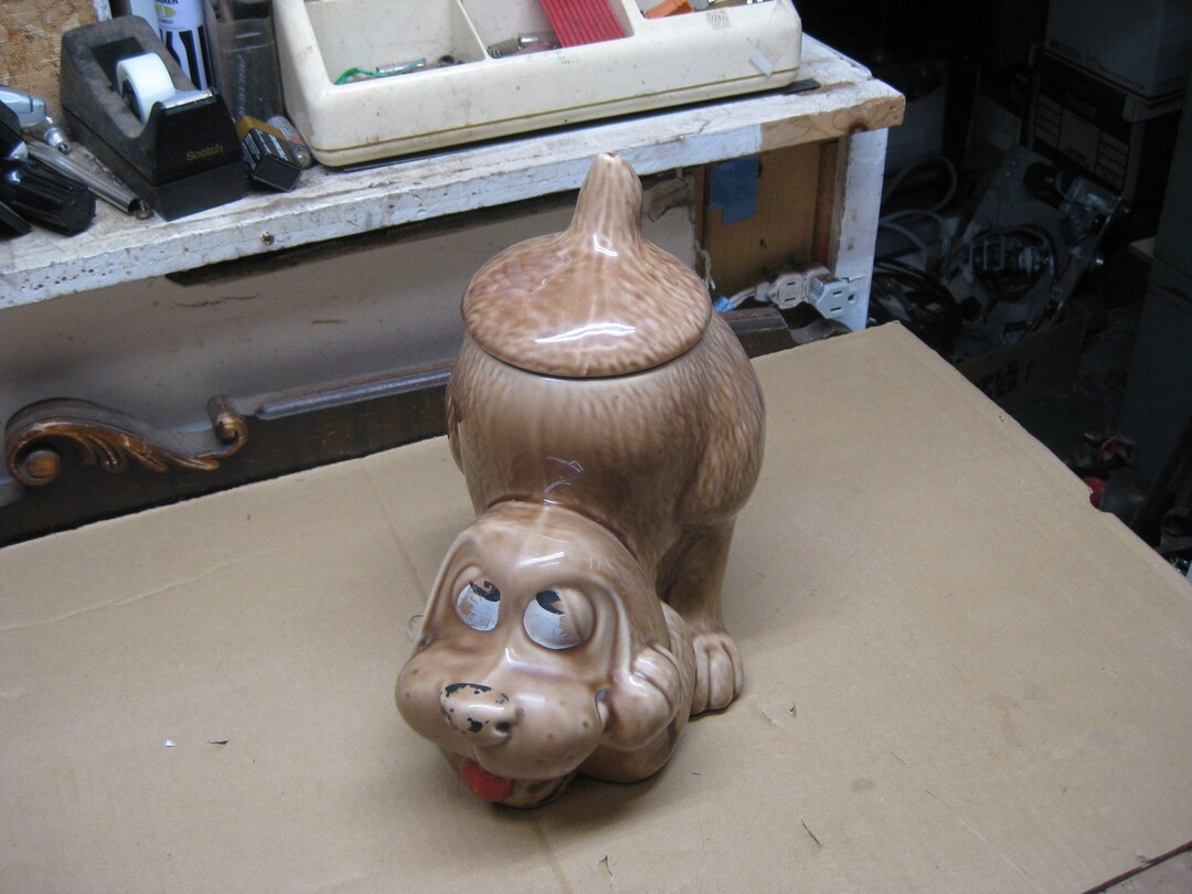 Vintage Mccoy Pottery Thinking Hound Dog Cookie Jar No. 0272 With Lid