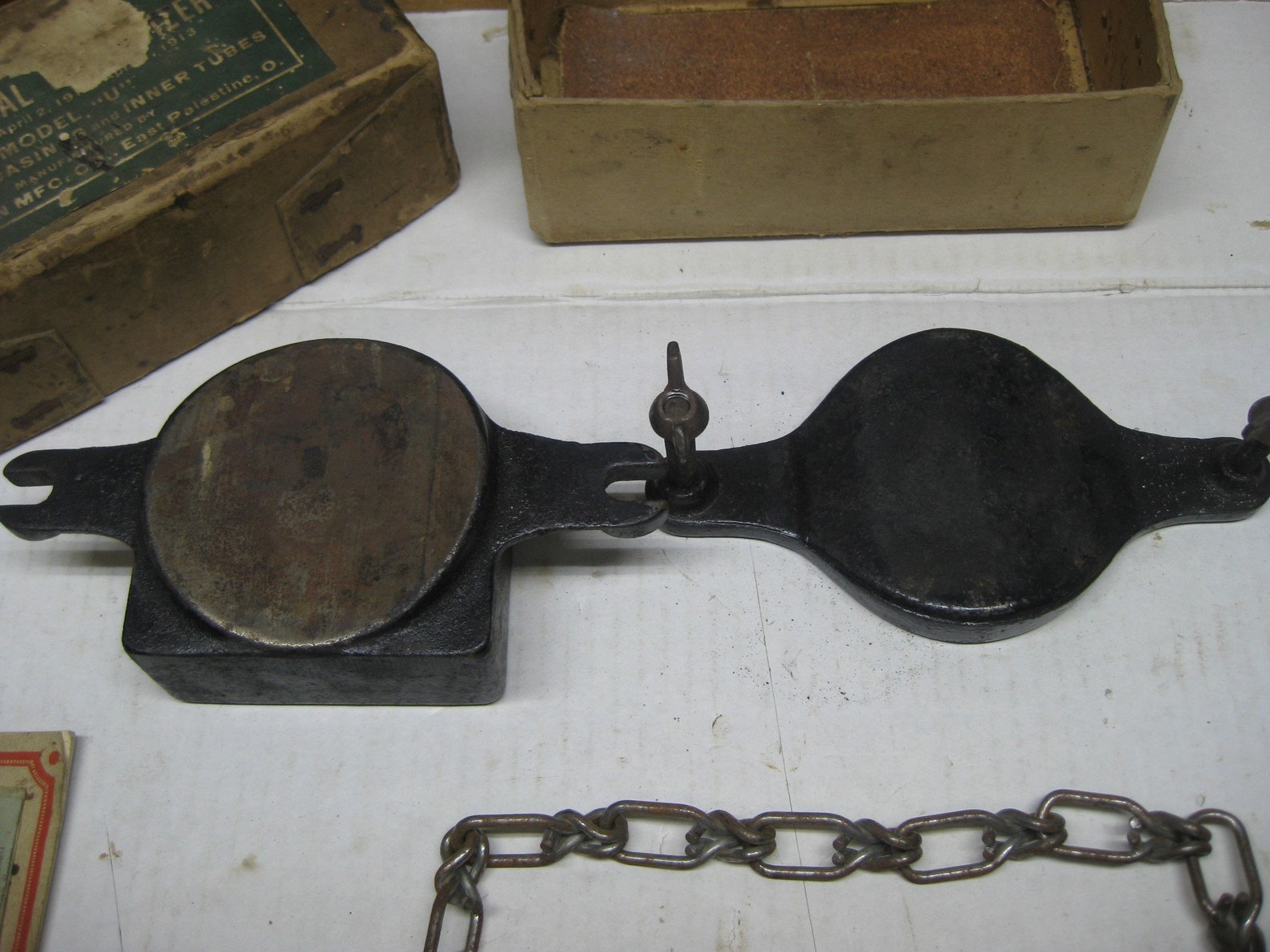 Antique Adamson Mfg. Co. Cast Iron Tire Repair Kit W/ Original Etsy