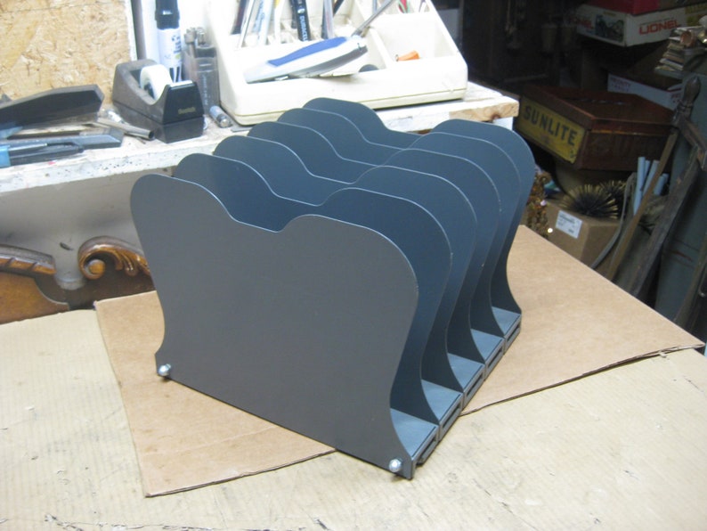 Vintage Industrial Metal File / Folder Desk Organizer 5 Etsy