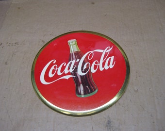 Vintage Coca-cola Button Sign, Round Wall Hanging - Etsy