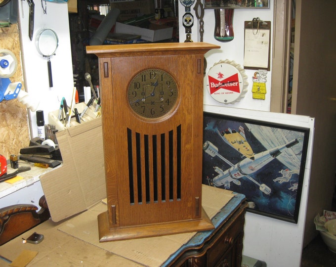 Stickley Wedding Mantle Clock No. 89081 Prairie Mission Style Quarter