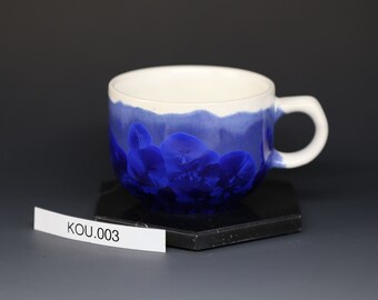 7.5 OZ Small Mug "White Cobalt" (220ml) no. #KOU.003