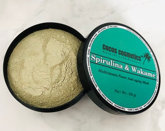 Spirulina green facial mask | Vegan Facial mask | Antioxidant clay face mask | Best Anti aging clay mask | Acne treatment Spirulina mask