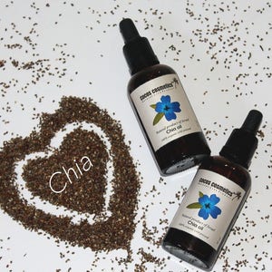 Olio per capelli vegano di chia 100 ml / Olio per capelli di semi di chia biologico / Olio di semi di chia / Olio di chia vegano verde / Siero idratante per capelli