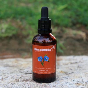 Flax seed oil 50 ml | Natural Squalene Facial oil | Vegan Hair oil | 100% Pure organic and cold pressed unrefined natural plant omega 3, 6