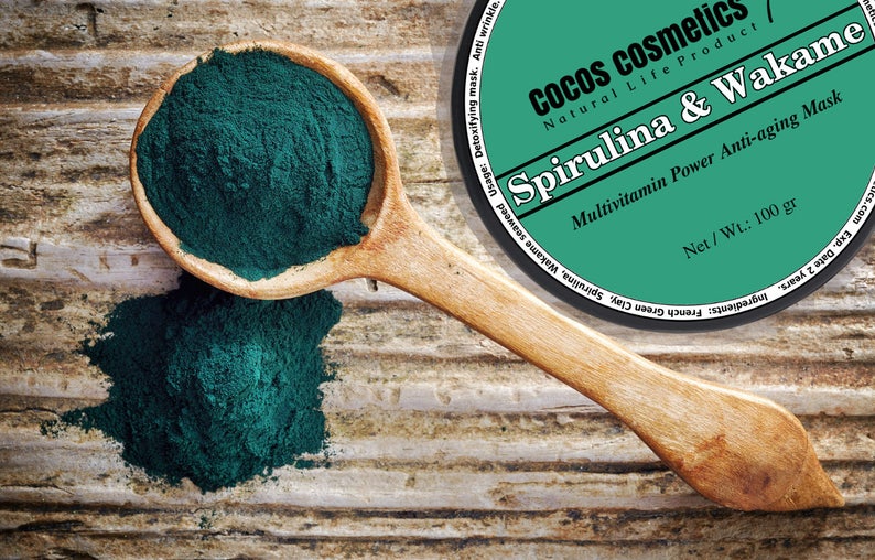 Spirulina Green Facial Mask Antioxidant Clay Mask Anti Aging Clay Face Mask Acne Treatment