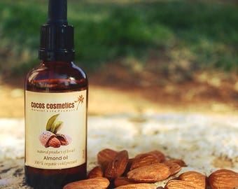 Pure almond Vegan facial oil 100 ml | Face oil |  Unrefined organic sweet almond oil | Skincare and Massage | Baby care oil | Organic oil