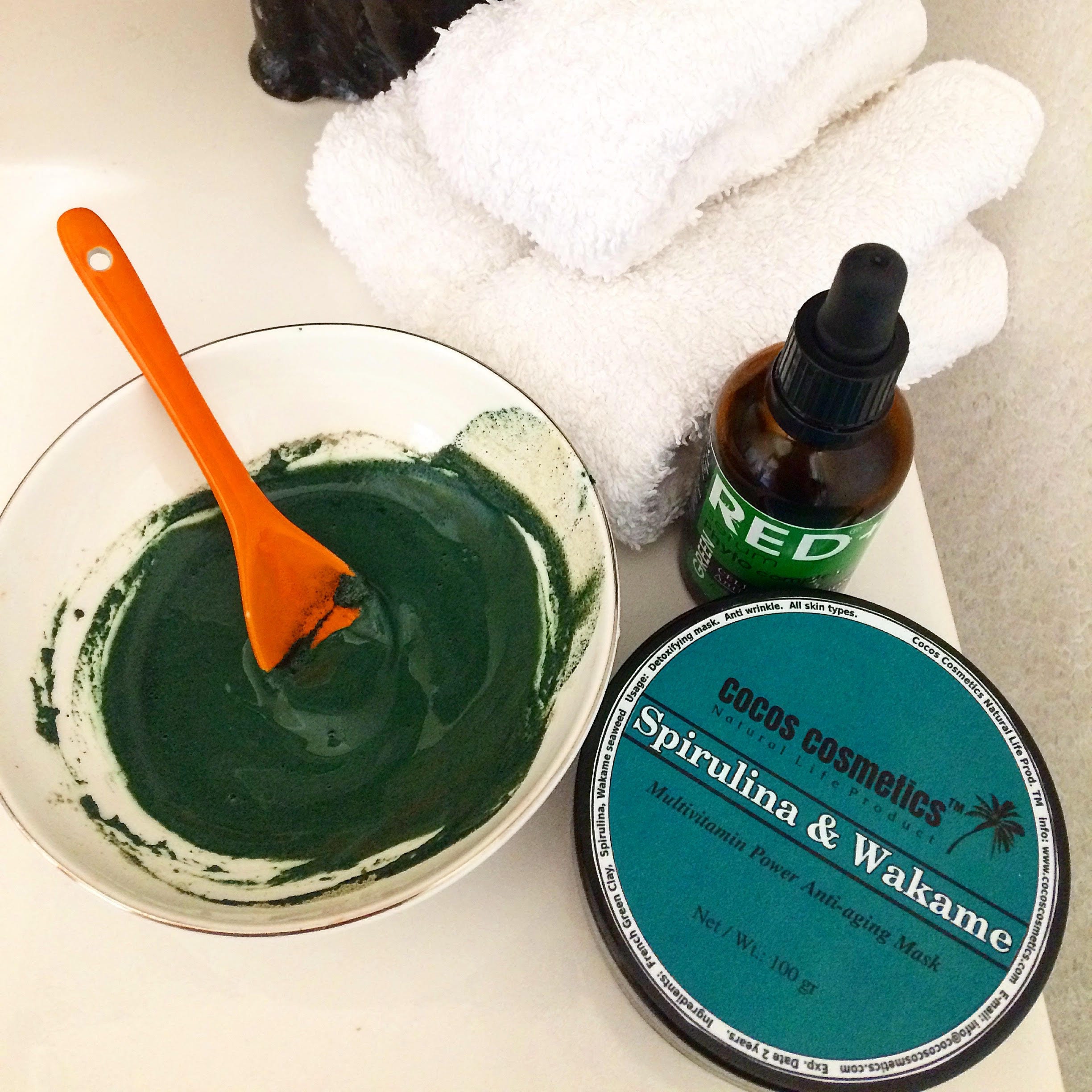 Spirulina Green Facial Mask Antioxidant Clay Mask Anti Aging Clay Face Mask Acne Treatment