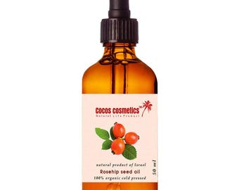 Organic Rosehip Oil Facial oil | Vegan Rosehip Seed Oil |Organic Facial Oil | Anti aging oil | Hair oil | Natural Vegan skin care 50 ml