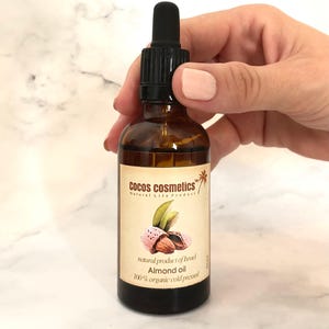 Pure almond oil 50 ml | Facial oil | Organic oil | Unrefined organic sweet almond oil | Skincare and Massage | Baby care | Vegan skin care