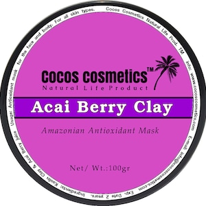 Vegan Facial clay mask | Acai berry Antioxidant mask | Acai Clay detox mask | Anti aging mask | Clay facial mask | Acai Berry Mask for face