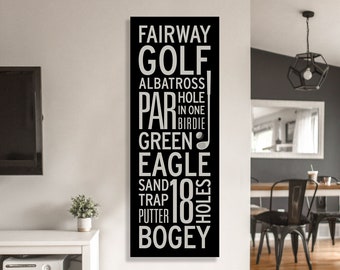 Golf Art Canvas Print, Golf Artwork, Golf Wall Art Vertical, Golf Gifts For Men, Golfer Canvas Golf Decor, Golf Subway Sign, Large Wall Art
