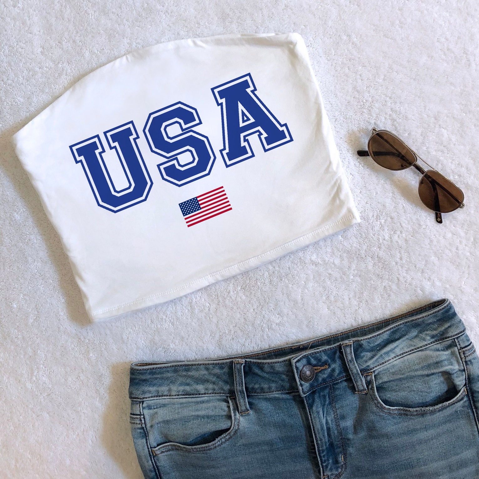 USA Tube Top July 4th Shirt Fourth of July Outfit Shirt America Meric…