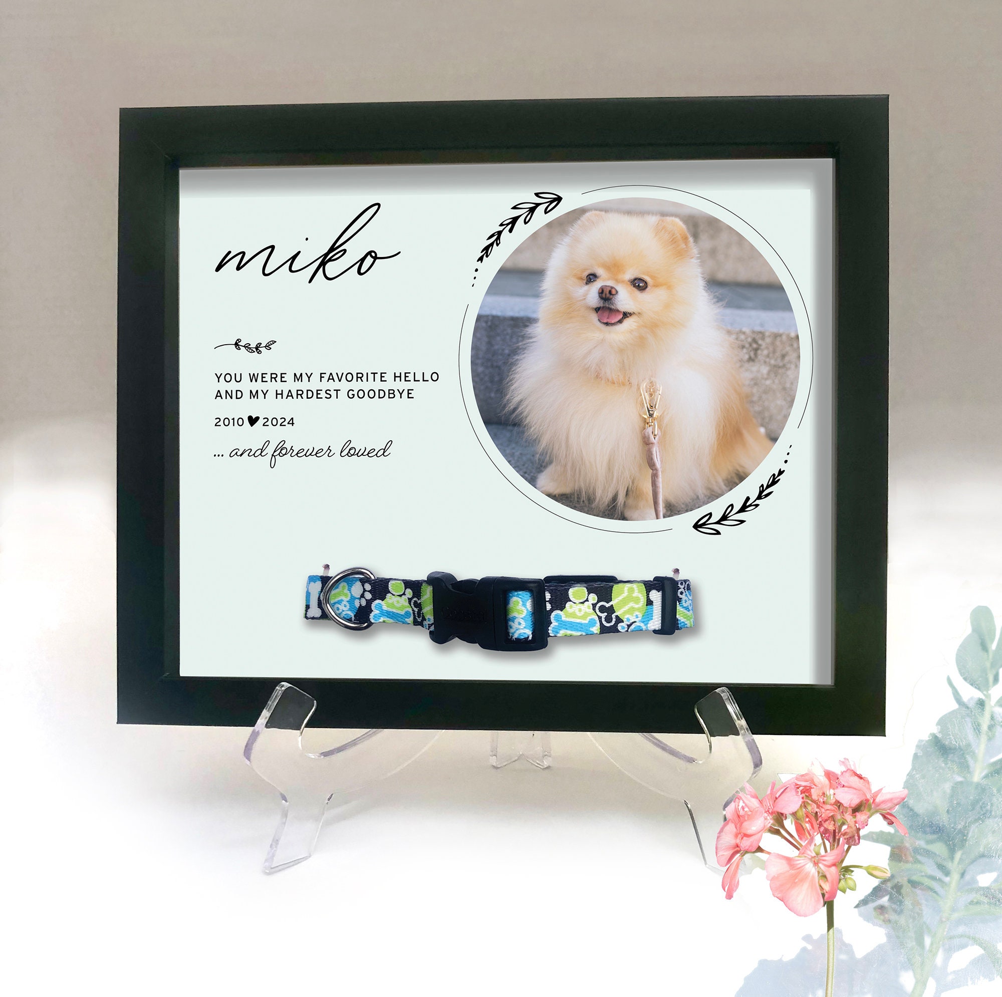 Cornice Commemorativa Per Cani E Gatti Con Kit Impronta In Argilla – Portafoto Con Zampa Per Animali, Esposizione Da Tavolo O Parete, Ricordo Duraturo Per Il Tuo Amico A Quattro Zampe