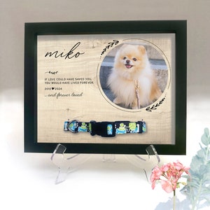 Dog Collar Shadow Box Pet Memorial, Cat Collar Holder, Pet Collar Holder, Pet Loss Frame, Custom Pet Memory Gift, Pet Loss Gift, Pet Memory