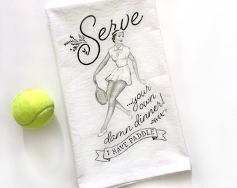 Paño de cocina de pádel: regalo divertido para amantes del pádel, tenis de plataforma, paño de cocina hecho con harina