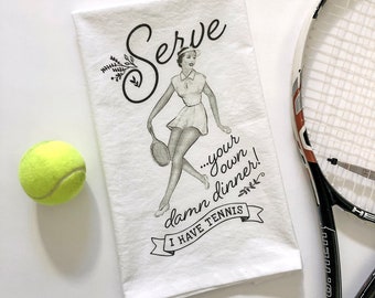 Tennis Gift for Women Tennis Kitchen Towel Funny Tennis Gift For Tennis Players Tennis Lover Gift For Her Tennis Tea Towel Mom Flour Sack