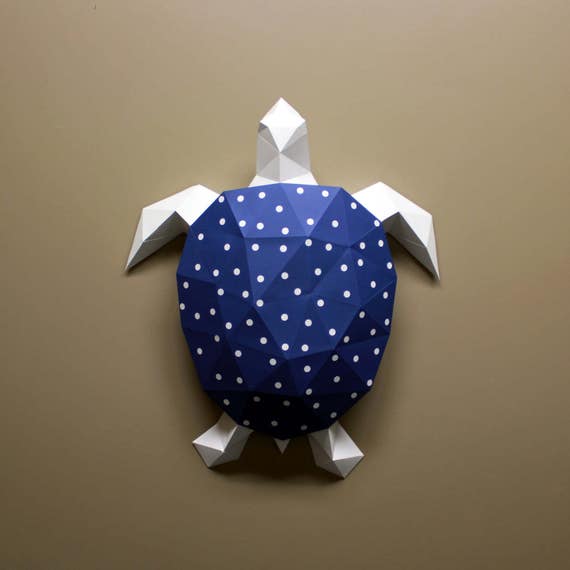 Donna Die Schildkröte Papercraft Diy Kit Schildkröte Schildkröte Geschenke Wand Dekor Low Poly Diy Papierskulptur Schildkröte 3d