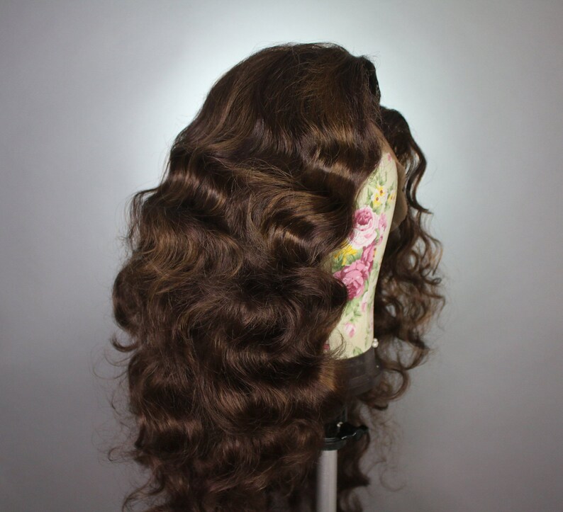 Drag Queen Wig Brunette Finger Waves Wig Etsy