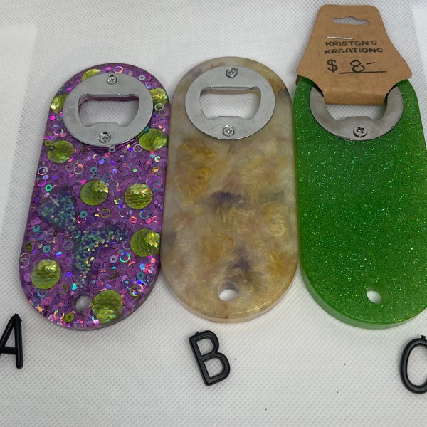 Oval resin bottle openers custom flowers, mermaid tail mermaid scales, green perfect stocking stuffers