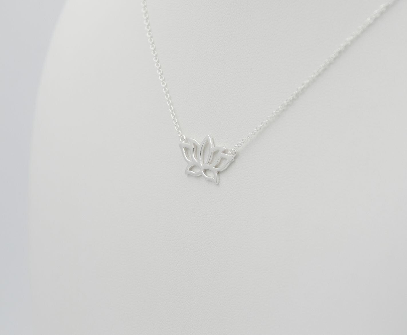 Lotus Necklace, Sterling Silver Lotus Necklace, Gold Lotus Lotus Necklace, Sterling Silver Lotus Necklace, Gold Lotus