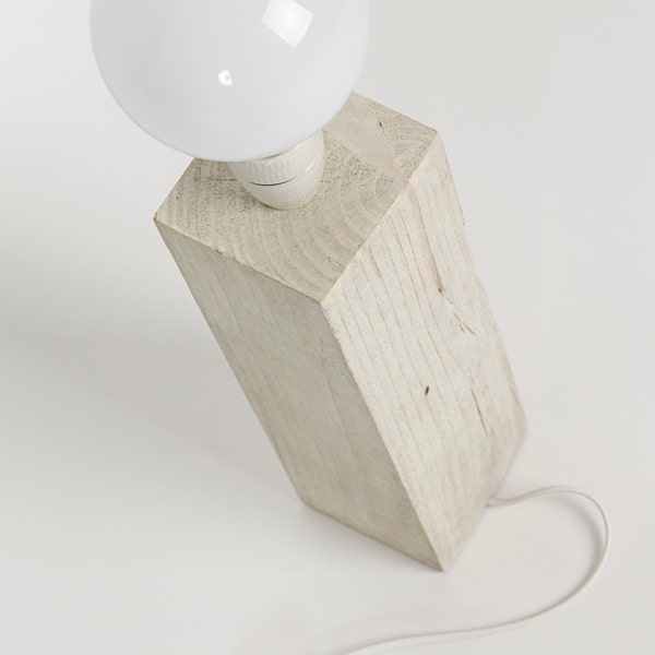 Table Lamp - Wood - Natural - Shabby - Holz - Lampadaire - Bois - Lampada -Tavolo - legno, madera