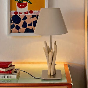 Lampe de table Coastal, bois flotté, Tischlampe, Leuchte, Treibholz, Naturholz, lampadaire bois flotté, Lampara de madera Lampada tavolo