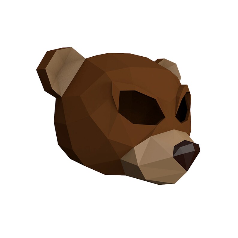 Make Your Own Angry Teddy Bear Mask. Bear Mask Wild Animal Etsy