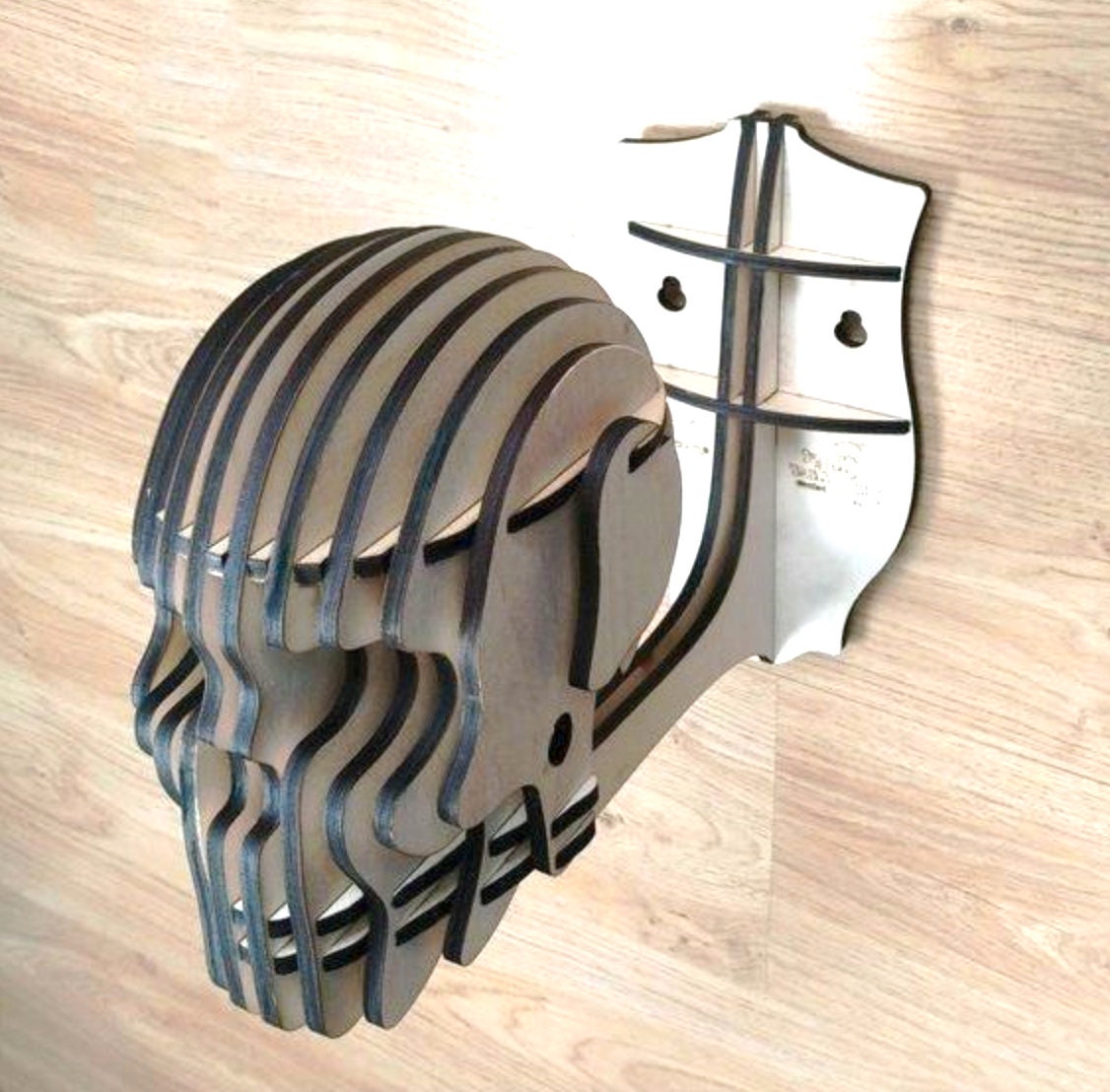 Skull Wall Hanger Laser Cut Files SVG DXF CDR Vector Plans Etsy