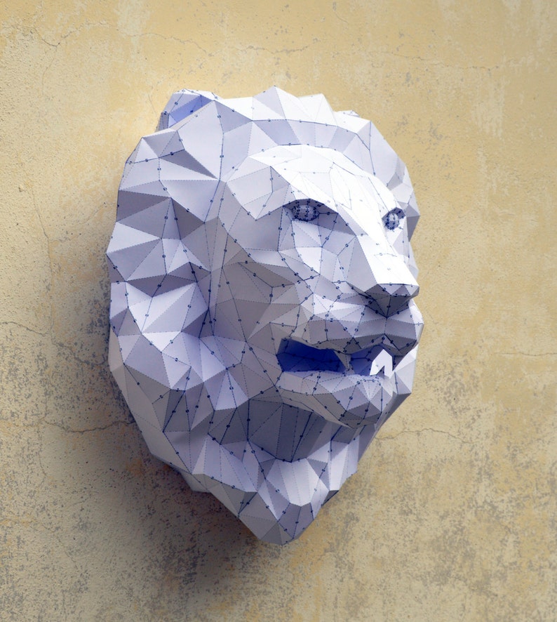 Make Your Own Lion Sculpture. Papercraft Lion Paper Lion Etsy