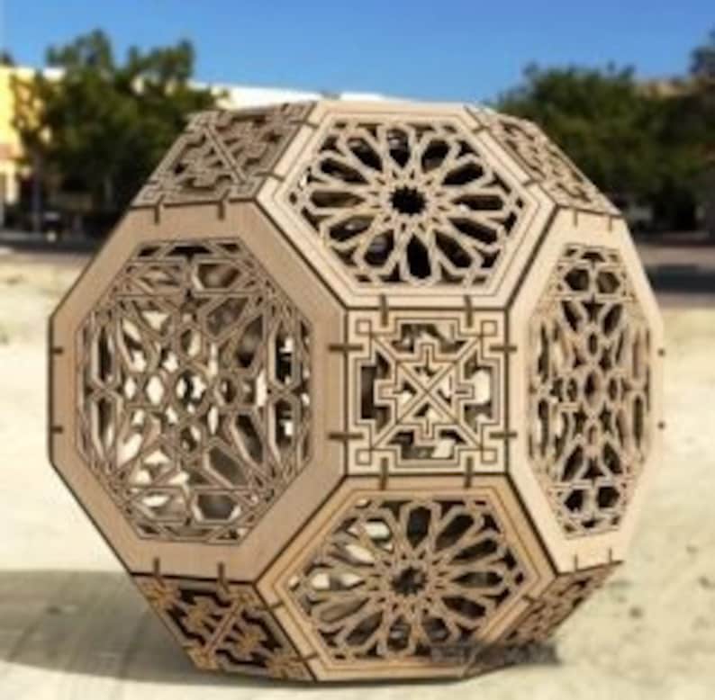 Hexagon Sphere Lamp Laser Cut Files SVG DXF CDR Vector Plans Etsy Canada