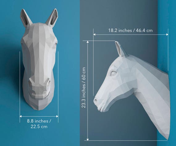 DIY Horse Sculpture. Papercraft Horse Sculpture Forrest | Etsy