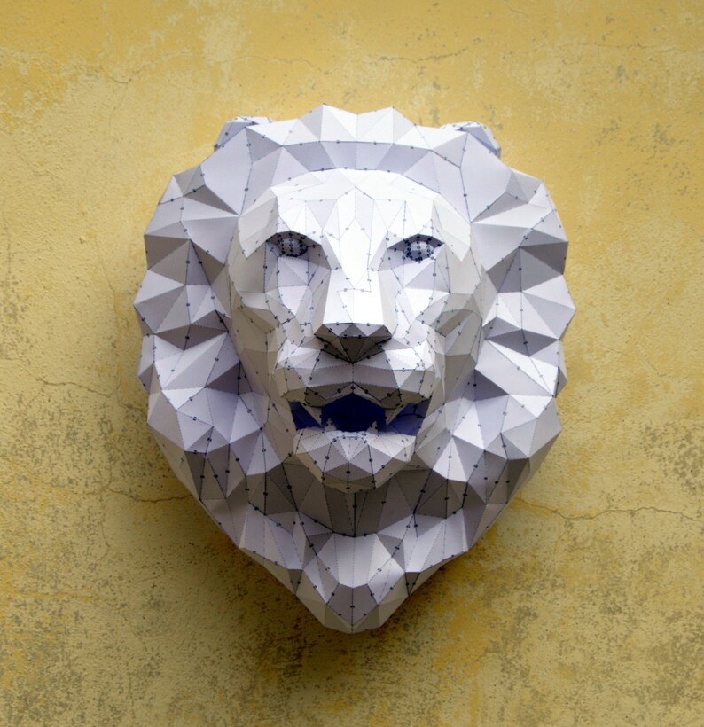 Make Your Own Lion Sculpture. Papercraft Lion Paper Lion Etsy