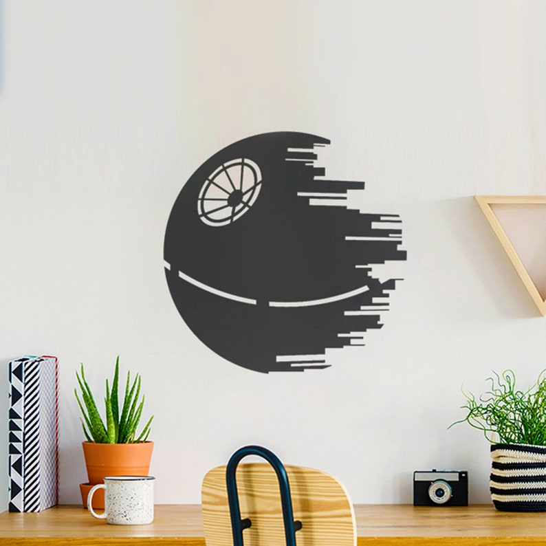 Death Star Decal Wall Decal Office Decor Living Room Decor Man Cave Kid S Room Decor Death Star Decal