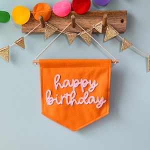 Happy Birthday mini felt banner birthday decor Party decorations Birthday celebrations