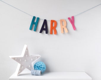 Personalised felt letter garland Custom name bunting Nursery decor Party garland Kids room banner