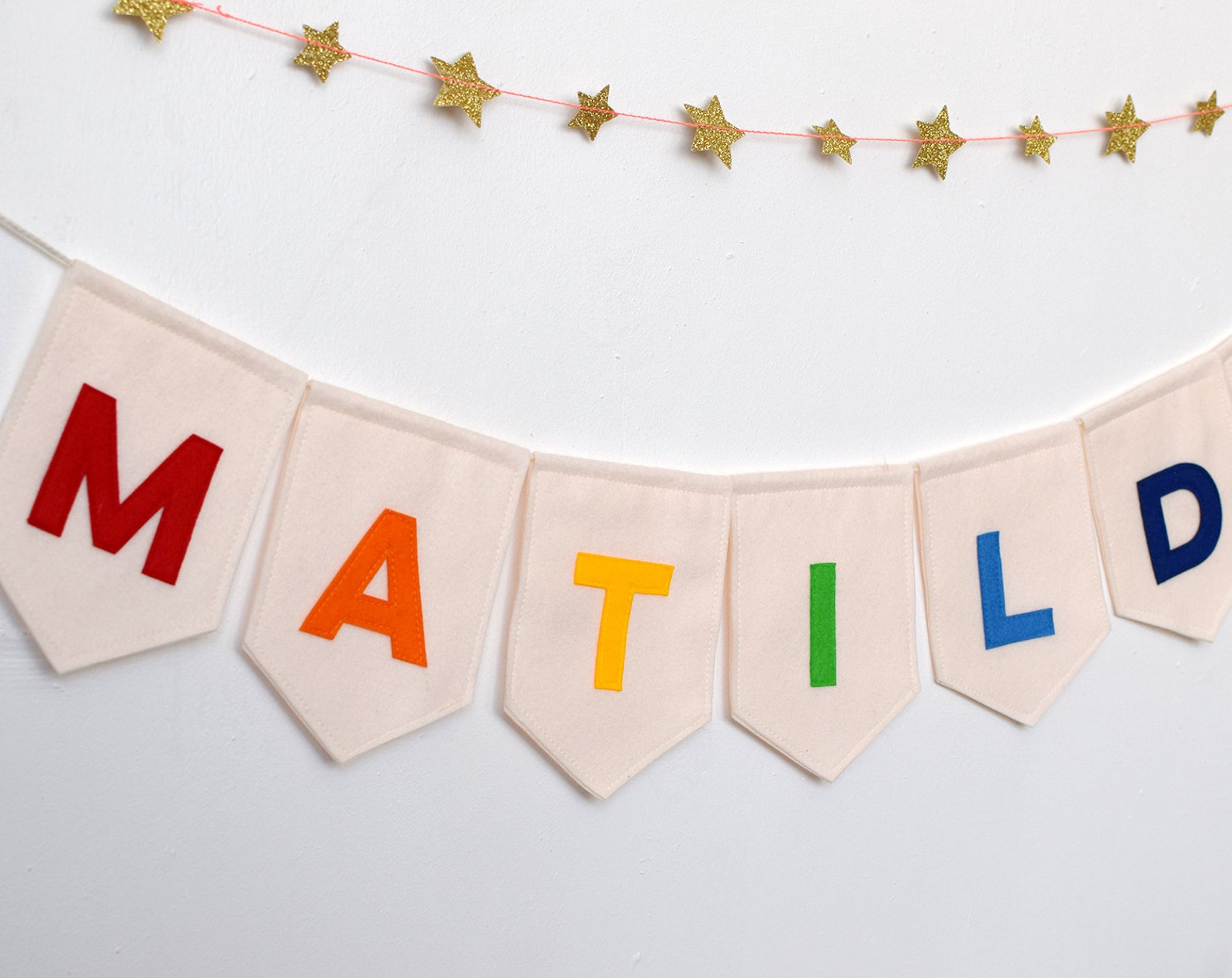 Pastel Rainbow Name Bunting Personalised Nursery Bunting - Etsy UK