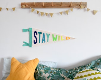 Stay Wild pennant flag Nursery decor Children's room wall decor