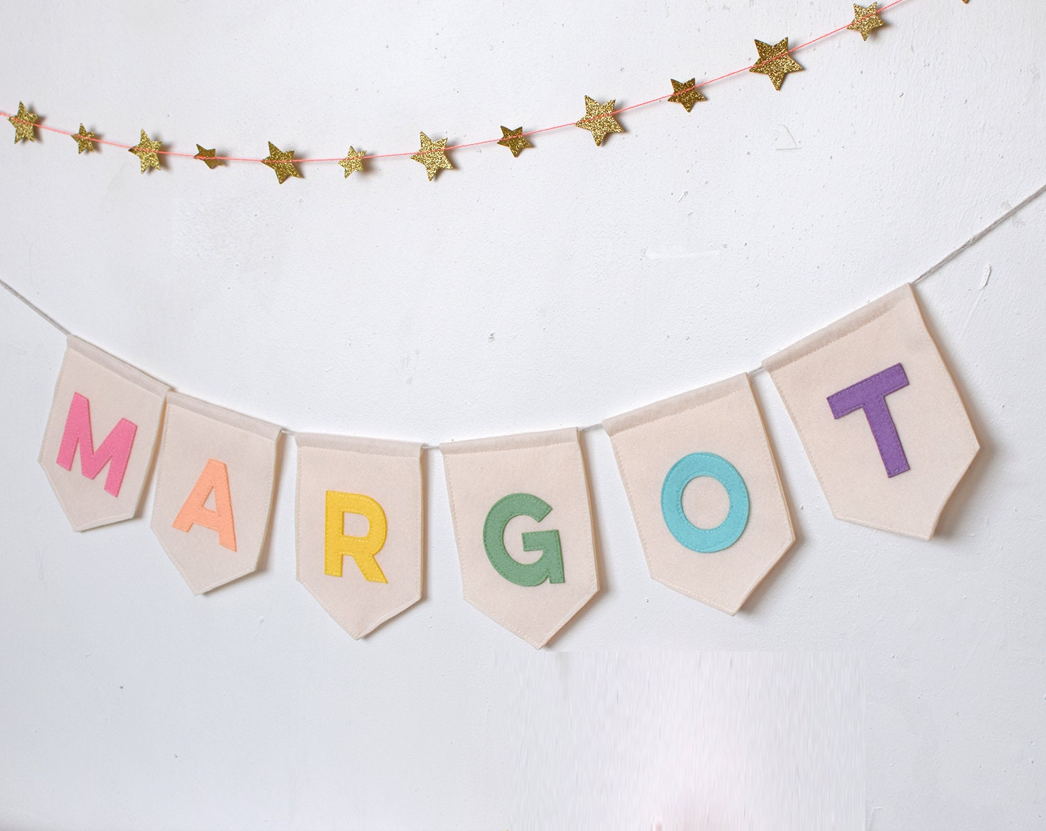 Pastel Rainbow Name Bunting Personalised Nursery Bunting - Etsy UK
