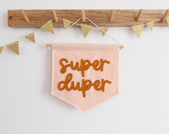 Super Duper mini vilt banner Kwekerij wanddecoratie kinderkamervlag