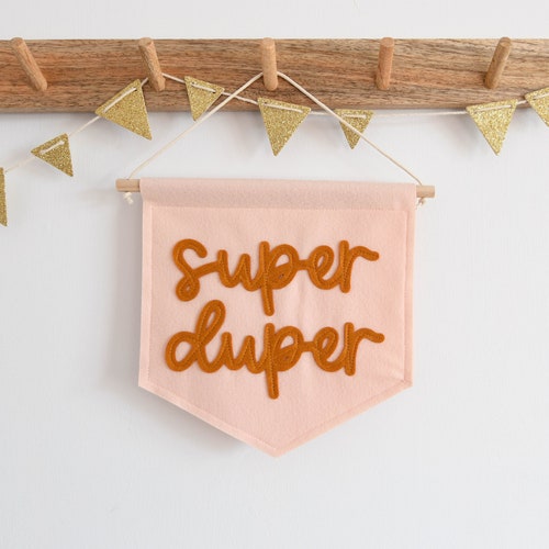 Super Duper Mini Felt Banner Nursery Wall Decor Kids Room Flag Etsy UK