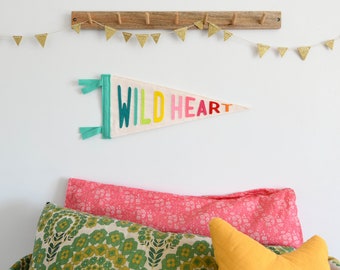 Wild Heart pennant flag  Child's room wall decor Nursery decor