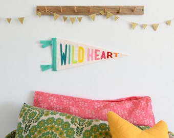 Wild Hart wimpel vlag Kinderkamer muur decor Kinderkamer decor Kwekerij decor